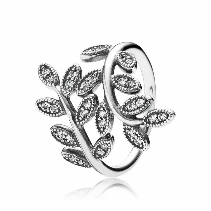 Inele statement Pandora Sparkling Leaves Argint (Z3k4emiw)